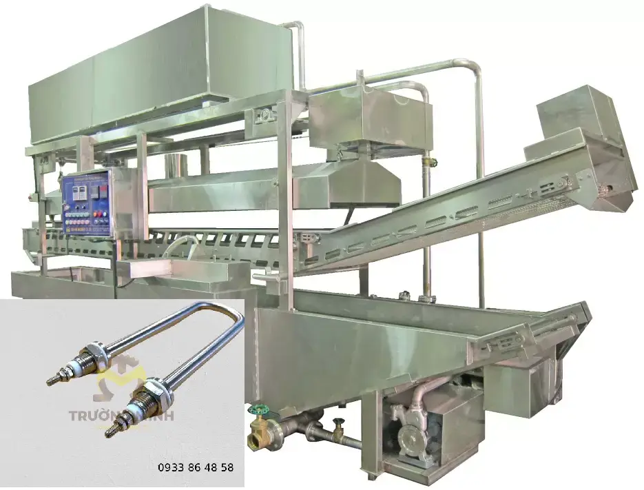 Máy chiên băng chuyền dùng điện trở nhiệt Trường Minh